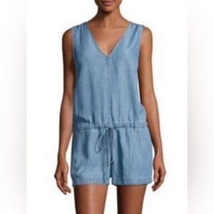 Rails Parker Denim Romper Blue Shorts Small Chambray Vacay Cruise